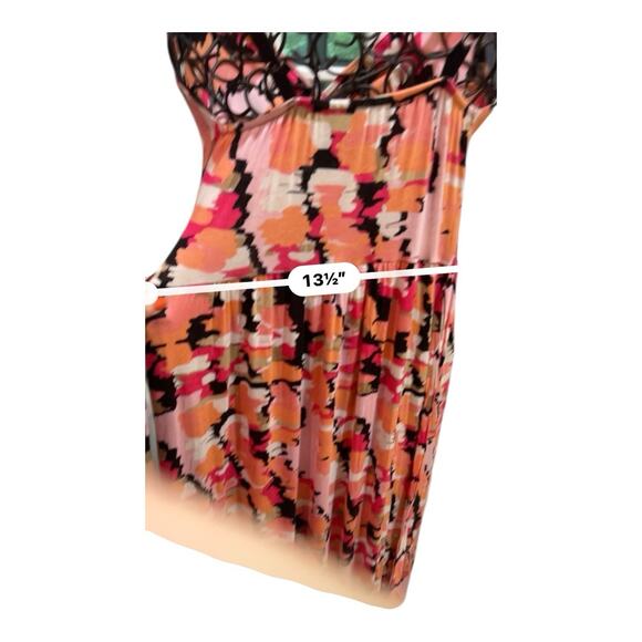 New Directions Maxi Dress Women's Petite Small Multicolor Rayon BuiltnBra V Neck - Picture 6 of 8